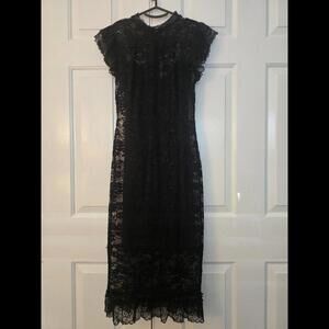 Bebe Women's Black Lace Midi Dress Size S  Sexy &  Elegance
